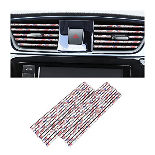 20PCS Car Air Conditioner Decoration Strip, DIY Air Vent Outlet Trim Strip Bendable Car Interior Accessories, Car Molding Strip for Most Air Vent Outlet (Flag) - color: Flag