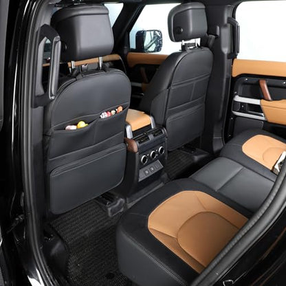 Seat Back Protector,Preventing the Impact of Children Stepping on the Seat Backrest,Beautiful appearance and easy to clean,black (Black -2pcs)