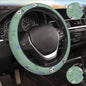 Sage Green Floral Plant Car Steering Wheel Cover - color: Sage Green Floral Plant