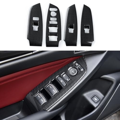 Window Lift Switch Control Trim Decals for Honda Accord 2018-2022 10th Gen Accessories ABS Carbon Fiber Interior Stickers - color: Window Lift Switch Trim