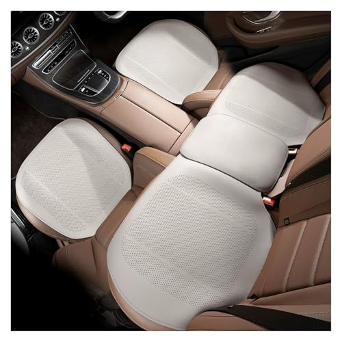 Summer Car Seat Cushion Perforated Breathable Ventilated Non-Slip All-Season Auto Cushion Pad(White,3-Piece Set) - color: White, size: 3-piece set
