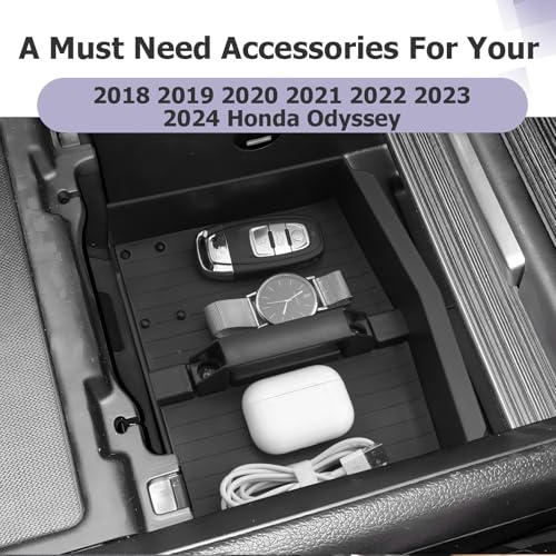 LUWU 2018-2026 Odyssey Center Console Organizer Compatible with 2018-2024 2025 2026 Odyssey Accessories Armrest Console Organizer Armrest Insert Tray Odyssey 2026 Accessories Black (NOT FOR LX)
