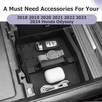 LUWU 2018-2026 Odyssey Center Console Organizer Compatible with 2018-2024 2025 2026 Odyssey Accessories Armrest Console Organizer Armrest Insert Tray Odyssey 2026 Accessories Black (NOT FOR LX)