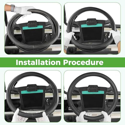 10L0L 14 Inch Perforated Steering Wheel Cover for Golf Carts – Fits Yamaha, Club Car DS & Precedent 1981-up, Black Carbon Fiber Style, Comfort Grip - color: Black Holes