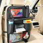 1 Pack Backseat Car Organizer with Foldable Tray Table, PU Leather Seat Back Organizer with Tablet Holder, Large Storage Pockets, Waterproof Kick Mat & Seat Back Protector for Cars, SUVs & Minivans - size: 1 Pack