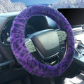 ZHOL Purple Leopard Cheetah Steering Wheel Cover for Women Girls, Anti-Slip High Elastic Breathable Car Steering Wheel Cover, Universal 15 Inch Fit for Cars, Auto, SUVs - color: Cheetah Purple