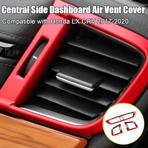 XITER 3pcs Central Front Side Air Condition Vent Outlet Trims for Honda CRV 2017 2018 2019 2020 2021 2022,Red - color: Red, size: 3PCS Air Vent Cover