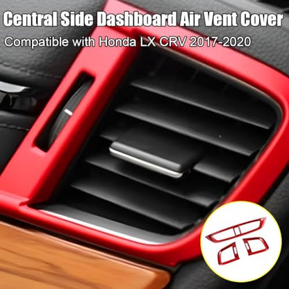 XITER 3pcs Central Front Side Air Condition Vent Outlet Trims for Honda CRV 2017 2018 2019 2020 2021 2022,Red - color: Red, size: 3PCS Air Vent Cover