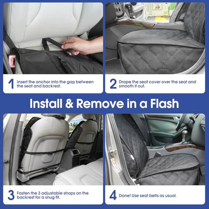ALLANSING Front Seat Cover for Dogs with Side Flaps, Heavy Duty 900D Waterproof Seat Protector, Protects from Dirt & Scratches, for Pets & Daily Use, Fits Cars SUV Trucks Minivans (1-Pack) - size: 1_Pack