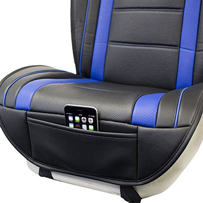 FH Group Car Seat Cover Cushion - 2 Pack Seat Covers for Cars Trucks SUV, Faux Leather Car Seat Cushions, Waterproof Car Seat Cover Cushion, Universal Fit Car Seat protector Front Set Blue - color: Blue - Front Set