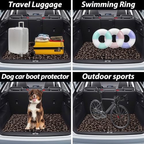 Universal Car Trunk Mat, All Weather Trunk Protection Cargo Liner, Stylish Vehicle Interior Accessories, Durable Cargo Mat Rear Trunk Line Suitable for Most Car (Brown Leopard Print, 29" x 39") - color: Brown Leopard Print