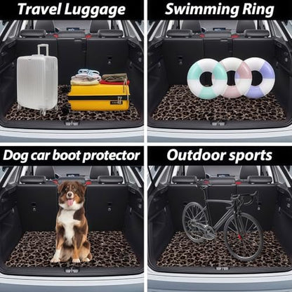 Universal Car Trunk Mat, All Weather Trunk Protection Cargo Liner, Stylish Vehicle Interior Accessories, Durable Cargo Mat Rear Trunk Line Suitable for Most Car (Brown Leopard Print, 29" x 39") - color: Brown Leopard Print