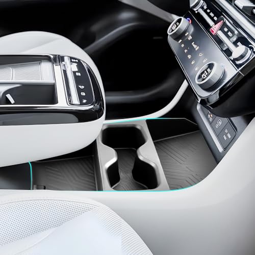 for 2025 2026 Hyundai Tucson Lower Organizer for 2025 2026 Hyundai Tucson Accessories (Limited/Hybrid) Under Console Organizer Tray with Cup Holder (ONLY for Tucson with Electronic Shift) - color: 2025 2026 Tucson Under Console Organizer