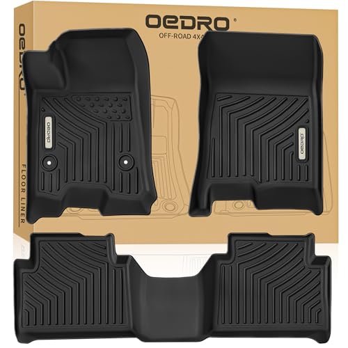 OEDRO Floor Mats Fit for 2023-2026 Chevy Colorado/GMC Canyon Crew Cab Carpet Floor, All Weather TPE Car Liners Accessories, Fit Colorado LT/Trail Boss/WT/Z71/ZR2 Crewcab, 1st and 2nd Row - style: 2023-2026 Colorado Front & Rear