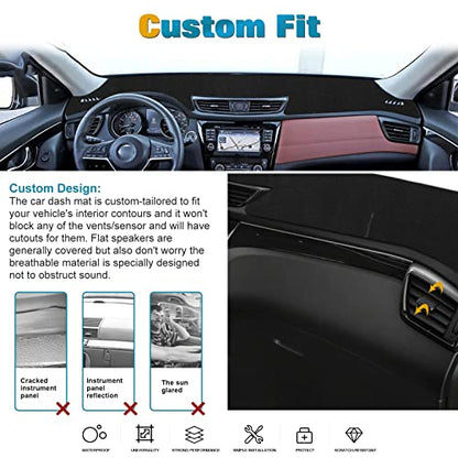 x xotic tech Center Console Dashboard Mat Pre-Cut Non-Slip Sunshield Sun Glare Protector Dash Carpet Pad Black Cover Compatible with Nissan Rogue 2014-2020 - color: Compatible with Nissan Rogue 2014-2020