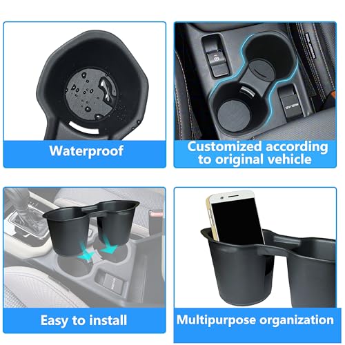 Cup Holder Insert for Forester 2026 2025 Accessories Center Console Cup Holder TPE Non-Slip Front Drink Stopper Organizer for 2025 Forester Interior Decoration Black - size: for Forester 2025 2026