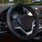 Valleycomfy Leather Steering Wheel Covers Universal 15.75 inch -Breathable, Anti Slip & Odor Free (Black with White Lines,L(15" 1/2-16")) - color: White, size: L(15"1/2-16")