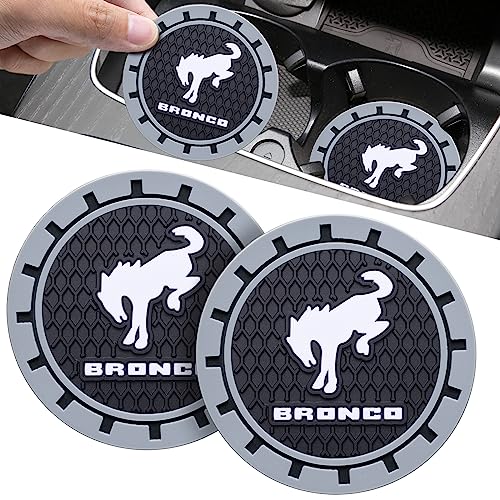 Car Cup Holder Coaster for Ford Bronco Cupholder Coaster Interior Accessories 2.75in 2Pack - color: Black-07