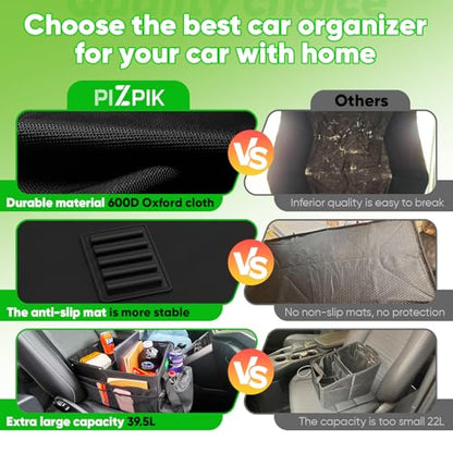 Large Car Seat Organizer with Removable Cooler Bag for the Front or Back Seat for Kids and Adults.Versatile for Use in Multiple Scenarios.