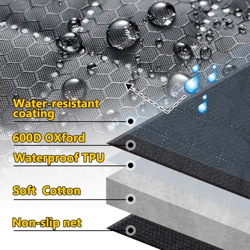 Vailge 6 in 1 Car Seat Cover for Back Seat, 60/40 Split, 100% Waterproof with Mesh Window, Scratch Prevent Anti-slip Dog Hammock, Standard - color: Black With Split Front Cover, size: Standard