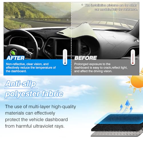 CARTIST Dash Cover for 2005-2010 Toyota Avalon Accessories,Non-Slip Polyester Dashboard Cover Mat Anti-Glare UV Sun Protection Protector
