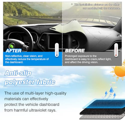 CARTIST Dash Cover for 2005-2010 Toyota Avalon Accessories,Non-Slip Polyester Dashboard Cover Mat Anti-Glare UV Sun Protection Protector