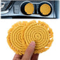 2pcs Cotton Coaster for Car, Car Cup Holder Coasters, Absorbent 3.54 in Boho Cars Cupholder Coaster with Tassel Edges Perfect for Cars,RVs & Home Decor（Sunshine Yellow）