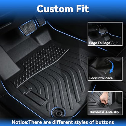 Hutisya-Floor Mats & Cargo Liner Set Fit for 2020-2026 Ford Escape Hybrid All Weather Protection Anti-Slip & Durable TPE Full Set Liners Automotive Accessories-Black - style: 18)For Escape Hybrid 2020-2026 Full Set
