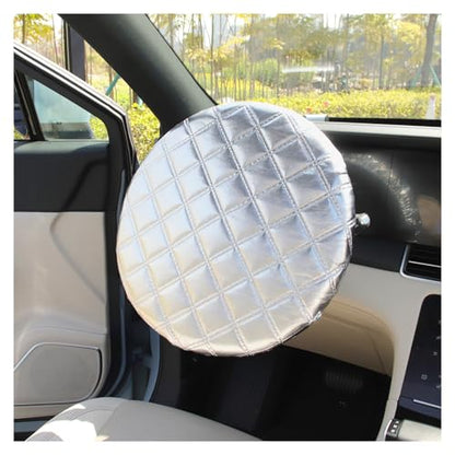 Car Steering Wheel Cover Sun Shade,Car Wheel Cover with Aluminum Film and Cotton Lining for Steeringwheel Sun Protection,Universal Maximum 15.75" Truck Steering Wheels Covers
