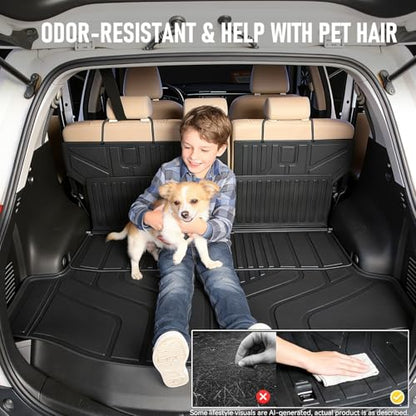 Cargo Mat for with Backrest Mat Replacement for Toyota RAV4 2013-2018 (Include Hybrid) All Weather TPE Cargo Liner Trunk Mat with Seat Back Mat Accessories - size: 13-18 Cargo Liner