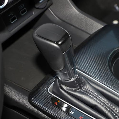 TOMALL Stainless Steel Car Gear Shift Knob Cover Compatible with Honda Civic 11th 2022 2023 Shifter Panel Trim Gear Lever Cover for Car Interior Center Console Accessories (Black Brushed) - color: Stainless Gear-Black Brushed