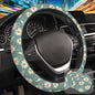 White Daisy Steering Wheel Cover with 2 Pcs Car Coasters Neoprene Steering Wheel Cover for Women Men Anti-Slip Breathable Car Accessories Universal 15 Inch Fit Auto Cars Trucks - color: White Daisy
