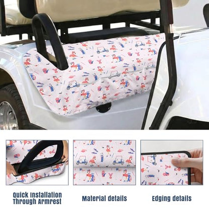 Golf Cart Seat Covers Golf Cart Seat Towel Blanket Group - color: Pink golf 4 Pockets A