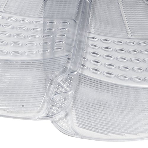 BDK Heavy Duty 4pc Front & Rear Rubber Floor Mats for Car SUV Van & Truck - All Weather Protection Universal Fit, Clear