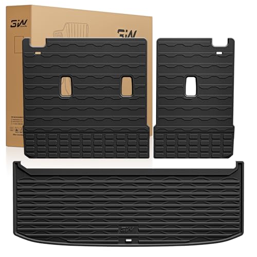 3W Backrest Liner & Cargo Liner for Nissan Pathfinder 2022-2026 (7&8 Seats), Cargo Liner Trunk Mat TPE All Weather Back Seat Cover Protector Pathfinder Accessories - size: 5.Pathfinder|22-25|Cargo Liner & Seat Back