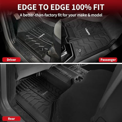 LASFIT Floor Mats for Ram 1500/2500/3500 Crew Cab 2013-2018 Front, for Ram 1500 Classic Crew Cab 2019-2024 All Weather TPE Custom Fit Car Mats Truck Front Liners 1st Row Only, Black - style: 1) 1500/2500/3500 | 2013-2018 |Crew Cab Front Floor Mats