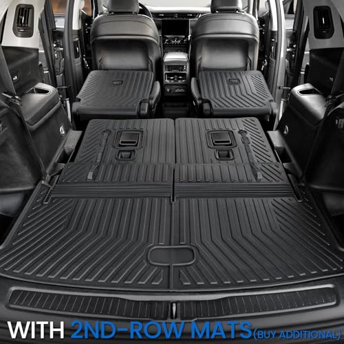 Cargo Mat Backrest Mats for 2021-2025 2026 Jeep Grand Cherokee L (3rd Row Manual & Power Fold), All Weather TPE Trunk Mat Cargo Liner Car Accessories (L | Cargo Mat+3rd Row Backrest Mats) - style: Grand Cherokee L | 2021-2026 | Cargo Mat+3rd Row Backrest
