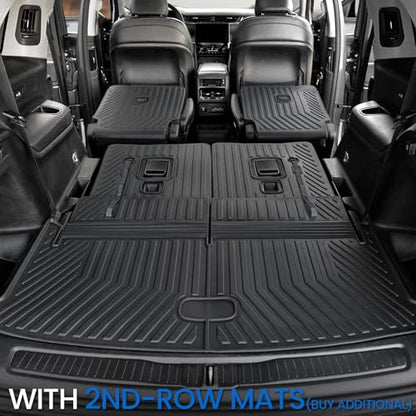 Cargo Mat Backrest Mats for 2021-2025 2026 Jeep Grand Cherokee L (3rd Row Manual & Power Fold), All Weather TPE Trunk Mat Cargo Liner Car Accessories (L | Cargo Mat+3rd Row Backrest Mats) - style: Grand Cherokee L | 2021-2026 | Cargo Mat+3rd Row Backrest