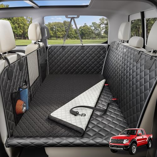 Dog Truck Seat Cover for Back Seat [2026 Military-Grade Protection], Hard Bottom Dog Hammock for Car, Waterproof Pet Bed Extender for Large Dogs, with Detachable Mat, XL for Crew Cab Truck/SUV - color: Black, size: XL-Full Size Crew Cab Trucks & SUV