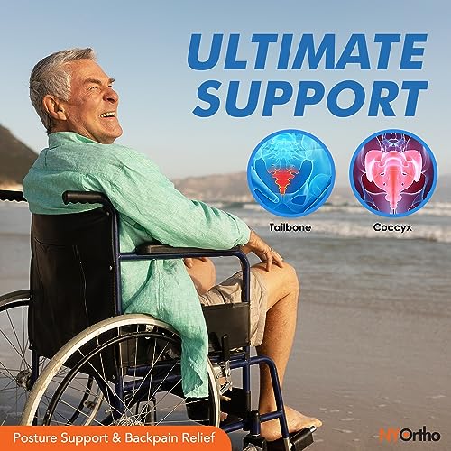 NYOrtho Wheelchair Wedge Seat Cushion - Wedge-Shaped Cushion for Wheelchairs, Office Chairs, Car Seats - Firm Foam with Quick Release Straps and Nonslip Bottom - Made in USA - color: Foam, size: 22 Width x 18 Depth