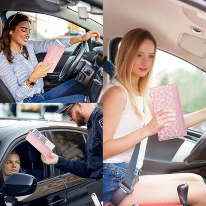 Car Registration and Insurance Holder with Magnetic Closure, Universal Document Organizer for License, Insurance Cards & Glove Box Storage (Heart-Pink) - color: Heart-Pink