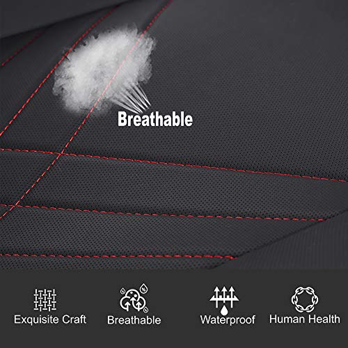 kingphenix Car Seat Cover: Easy to Install, Fits Most Cars, Vans, Trucks, and SUVs – Black & Red Line - color: Black & Red