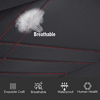 kingphenix Car Seat Cover: Easy to Install, Fits Most Cars, Vans, Trucks, and SUVs – Black & Red Line - color: Black & Red