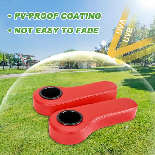 10L0L Golf Cart Rear Seat Kit Arm Rest Set with Cup Holder for Yamaha EZGO Club Car Golf Cart UV-Proof Coating Long Lasting, No Drilling Kits Include - color: red