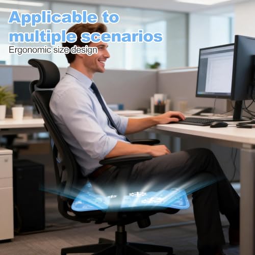 JoanofArc Cooling Pad, Cooling Seat Cushion, Cool Ice Pillows Cushions, Reusable ICES Mat, No Condensation, Foldable & Portable Chair Cushions for Office, Camping, Bed, Car 30CM × 40CM