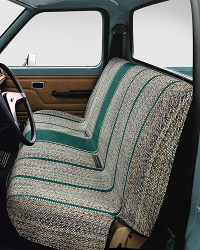 West Coast Auto Car Seat Covers, Baja Saddle Blanket Car Accessories, Universal Fit for Ford, Chevrolet, Dodge, Bench Seats, and Full-Size Pickup Trucks (Green)
