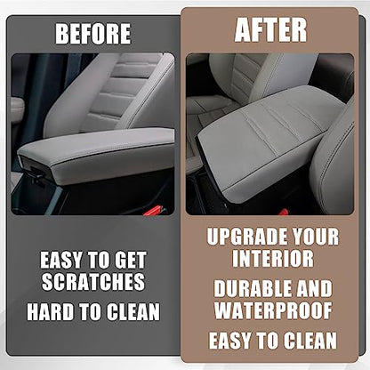 Center Console Cover Compatible with 23 24 2025 2026 Honda CR-V Accessories CRV Hybrid LX EX EX-L Sport Touring Armrest Cover Lid Cushion Protector Vegan Leather Extra Soft(Gray/Gray Trim)