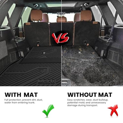 LASFIT Trunk Mat & Backrest Mats for Lincoln Aviator 2026 2025 2024 2023 2022 2021 2020, All Weather TPE Custom Fit Cargo Liner for Aviator Cargo Mat 2020-2026, Black, Easy to Clean - size: 2020-2026|For Lincoln Aviator|Trunk&Backrest Mats