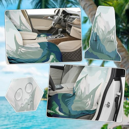 Car Seat Towel Cover After Gym, Car Seat Cover Towel – Sweatproof, Washable, Non-Slip Cover for Cars, SUVs (2 Pack, Yosemite) - color: Yosemite