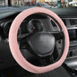 14 inch Pink Suede D Shaped Steering Wheel Cover, Breathable Non-Slip Sweat-Proof Wear-Resistant No Pilling, Warm in Winter and Cool in Summer - color: Pink, size: D Shape-S[13.5''-14'']